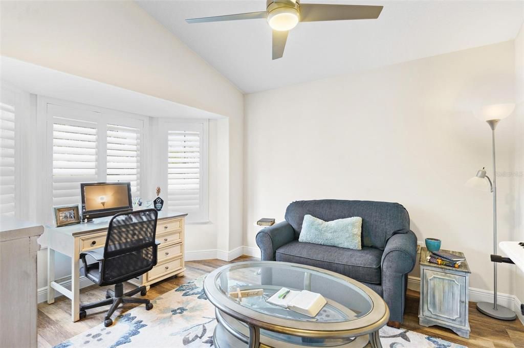 Formal Living Room/Den with Plantation Shutters