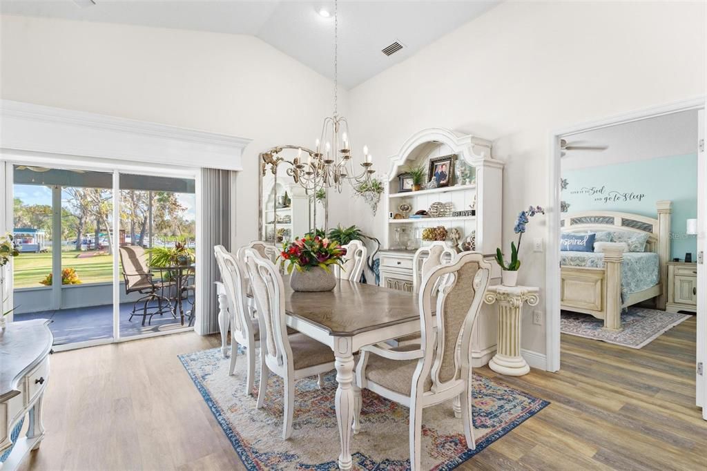 Dining Area with Vaulted Ceilings