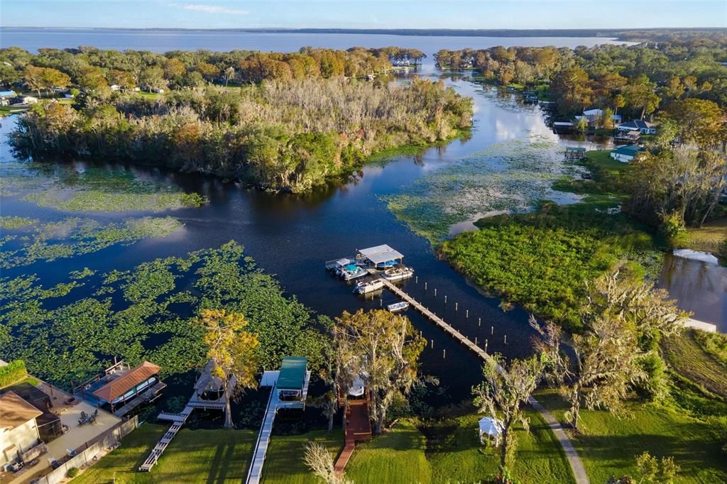 Aerial of Lagoon and Lake Harris