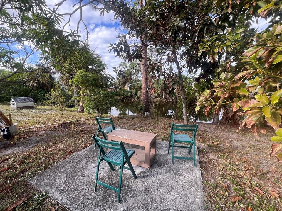 Sitting area outside in yard