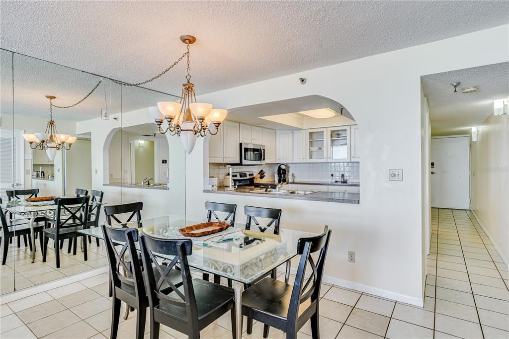 dining area overlooking living area