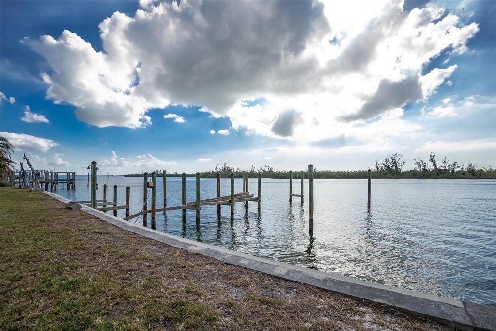 What remains of the dock is visible