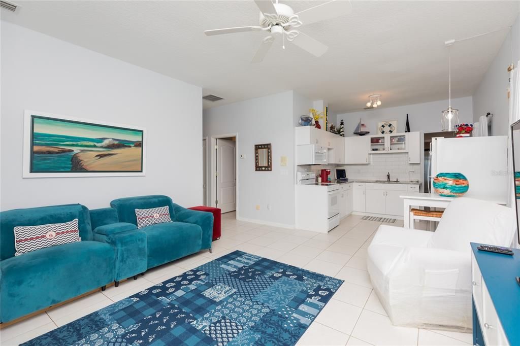 Family room with elevator to 2nd floor