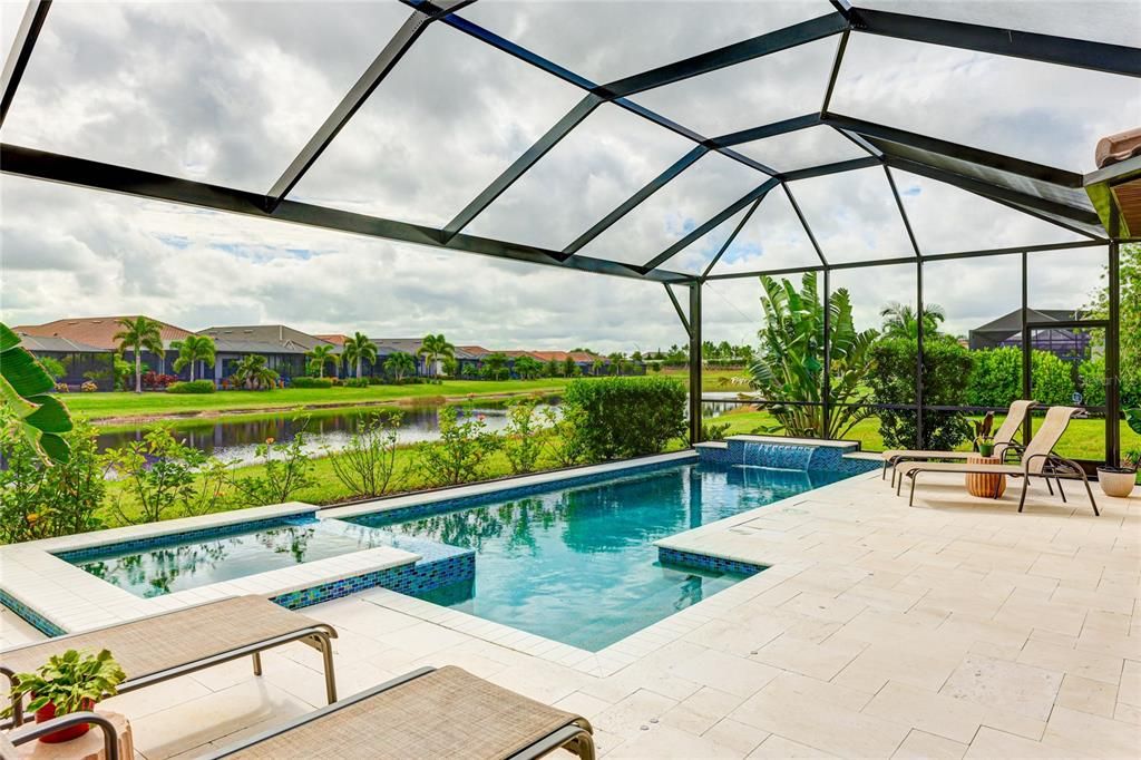 oversized lanai and pool / spa