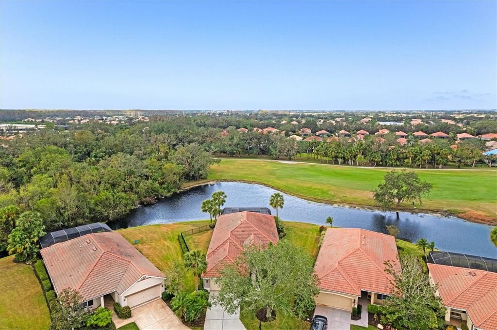 Aerial view of the surrounding preserves and golf course.