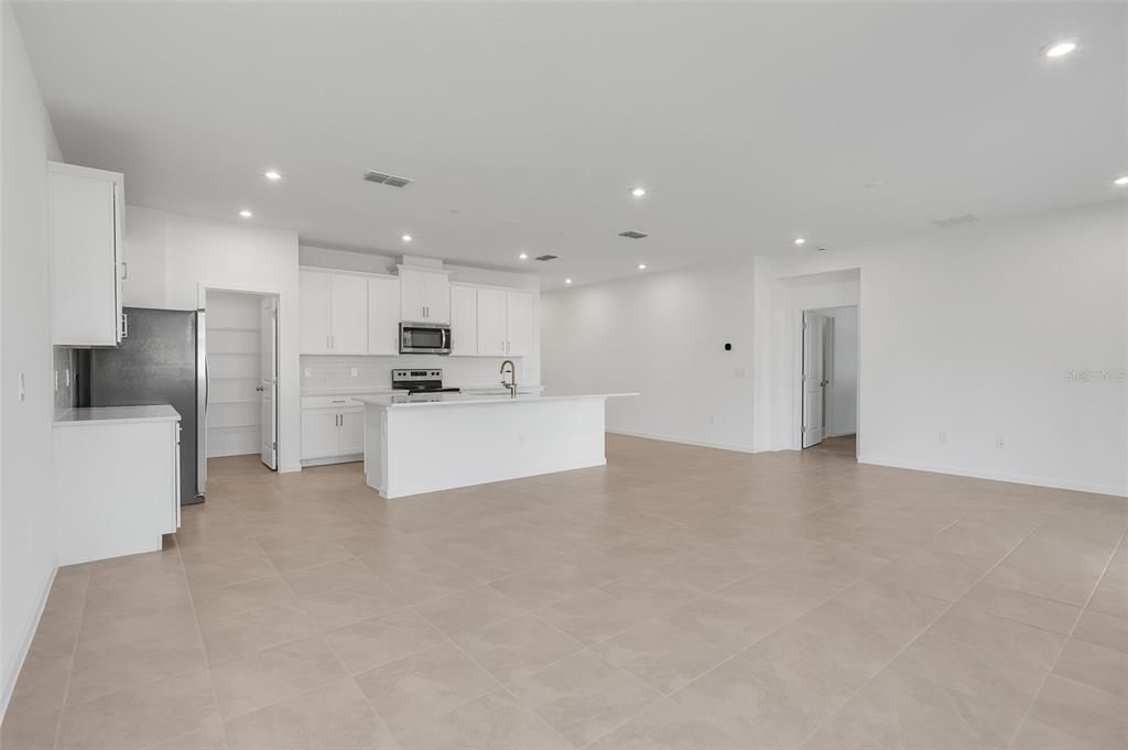 Living Room Open Concept from Eat-In Kitchen Area