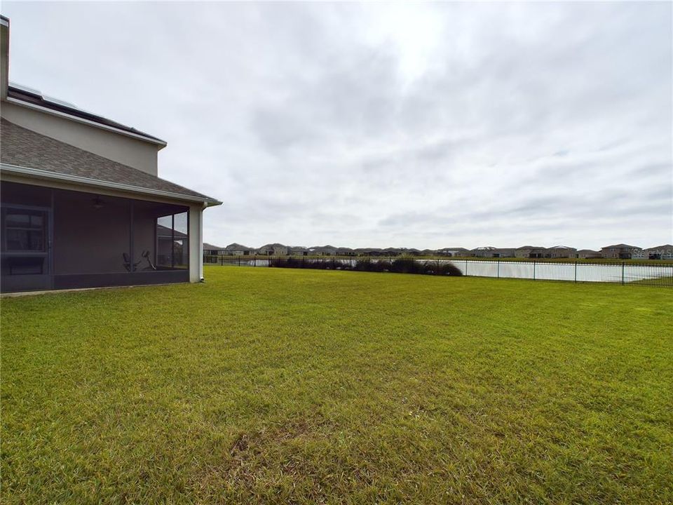 Huge fenced in backyard.