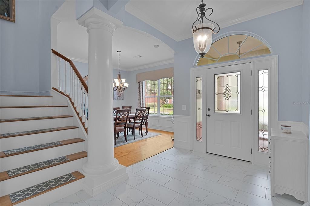 IFOYER WITH FORMAL DINING ROOM ON RIGHT, LOVELY STAIRWAY TO SECOND FLOOR