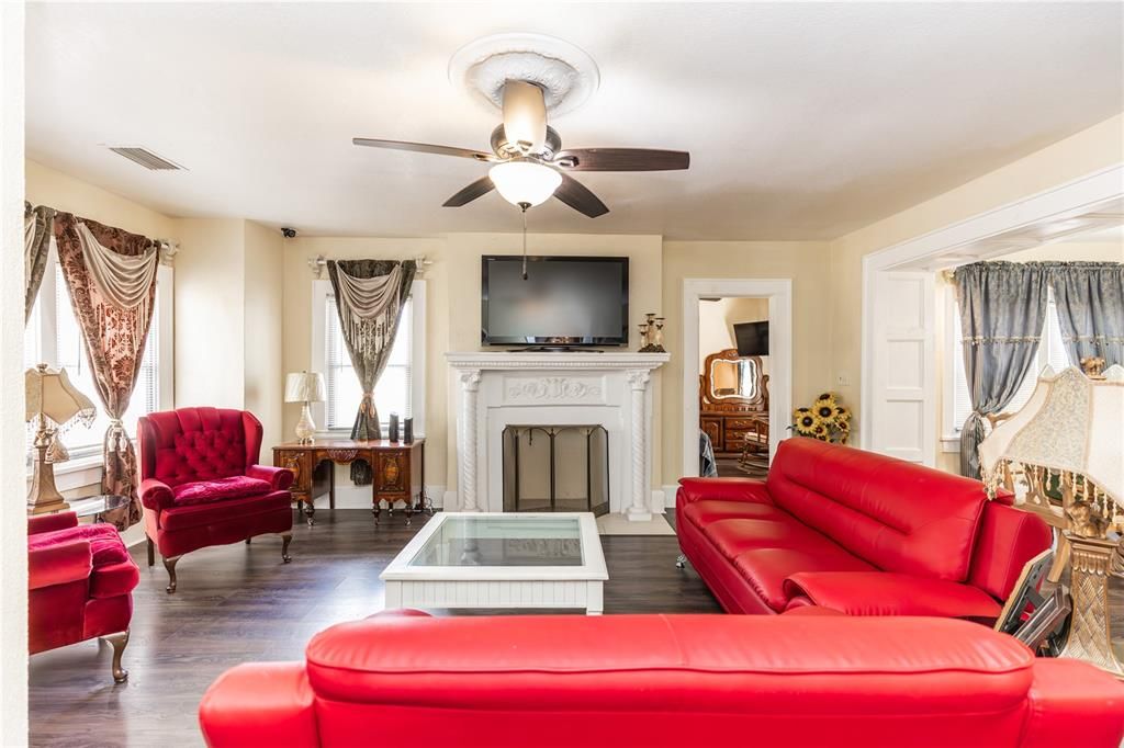 Main Floor Living Space and Fireplace with Chimney