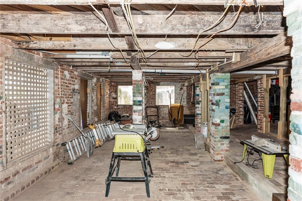 Unfinished Basement Workshop Area