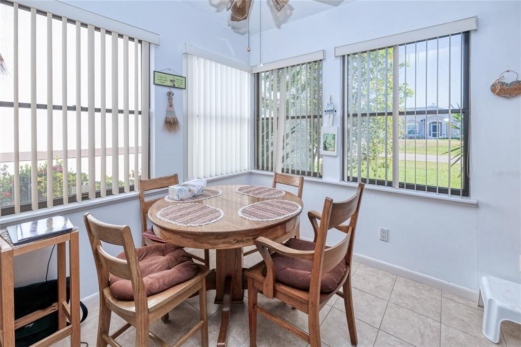 Eat in breakfast nook located in kitchen