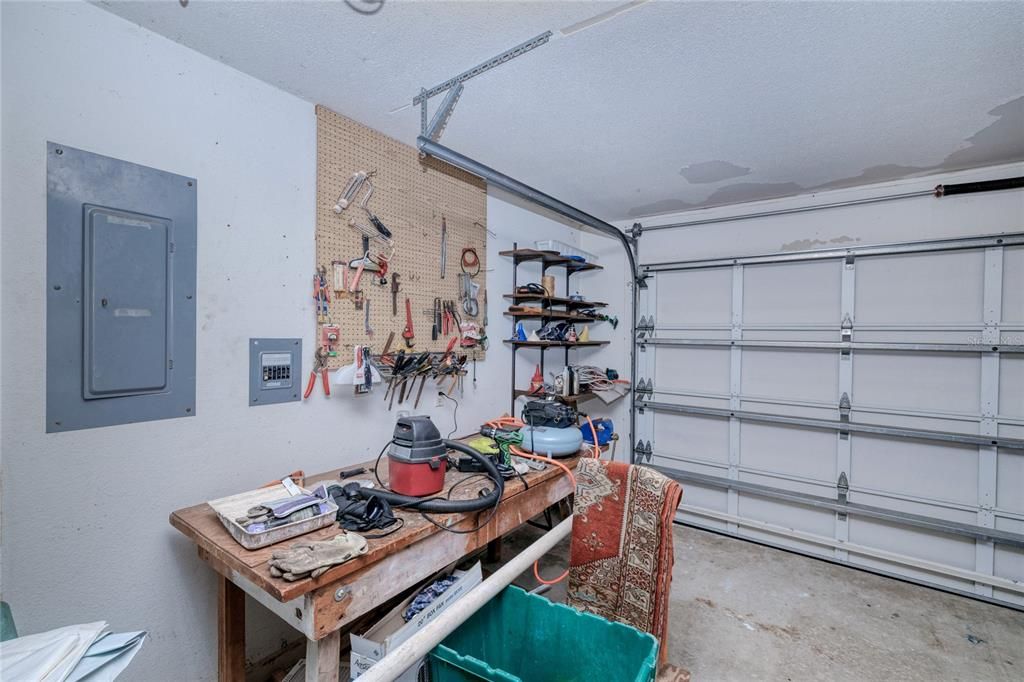 large workspace in oversized 2 stall garage