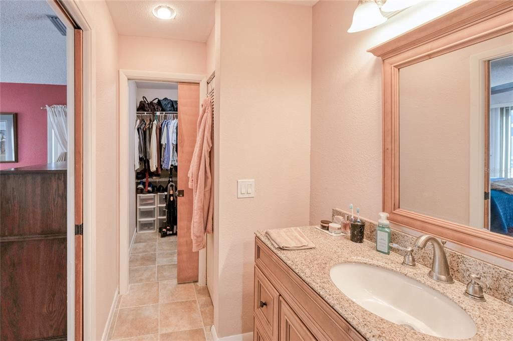 Primary bathroom with access to large closet