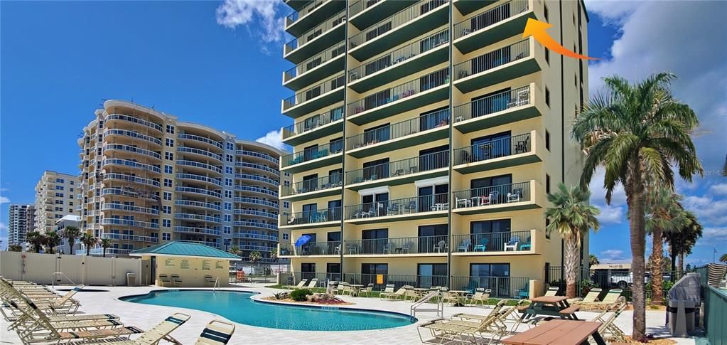 Corner Unit Overlooking Pool, Beach and Ocean