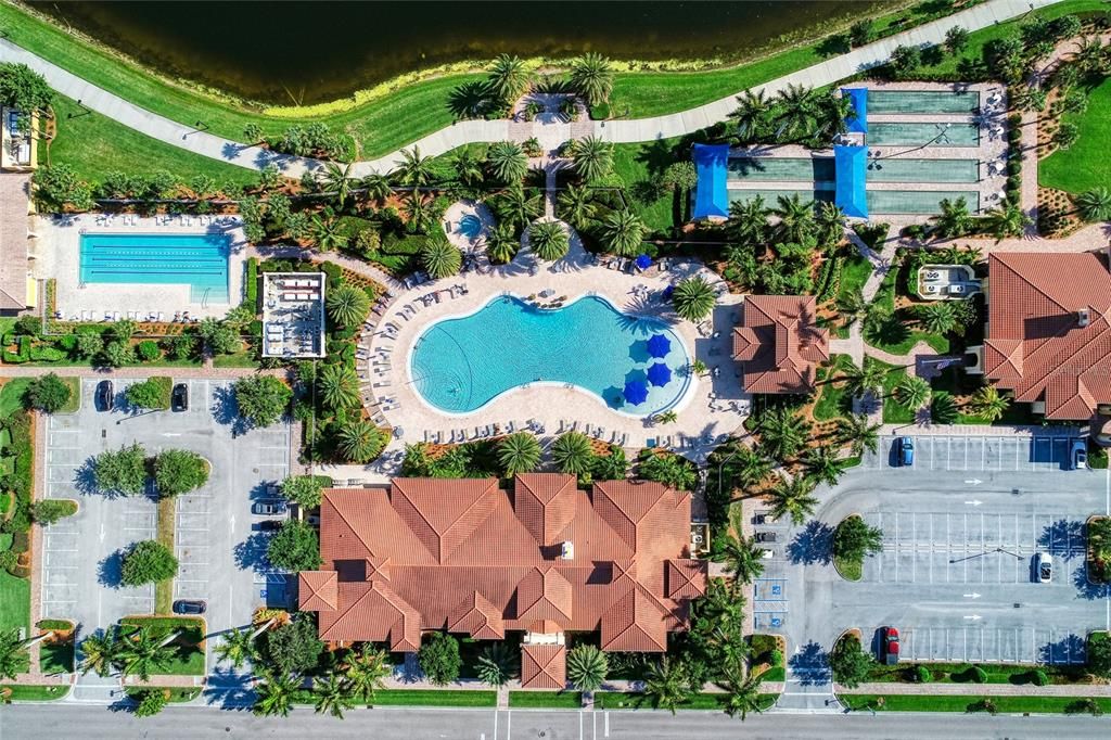 Aerial view of the resort center