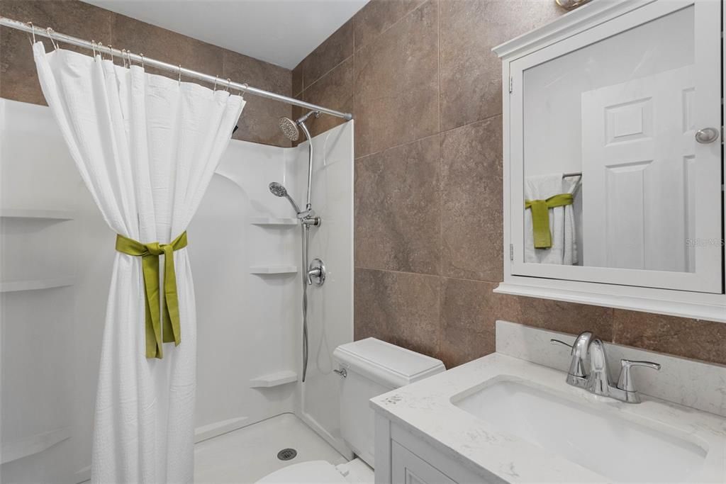 Bathroom with tile to ceiling!