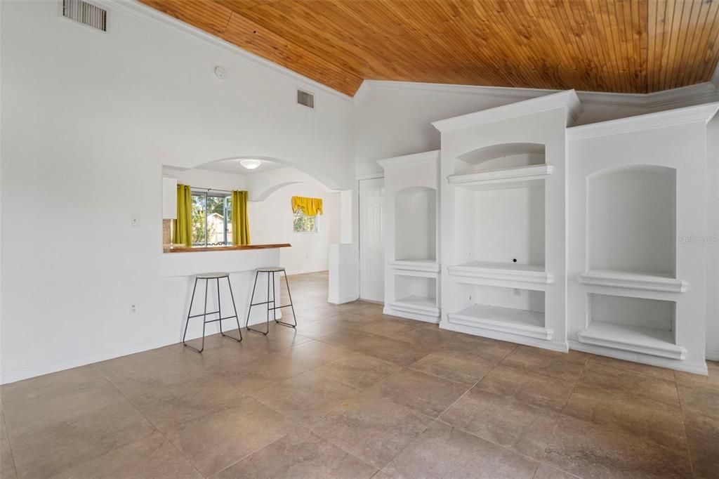 Built-In shelving in Living room.