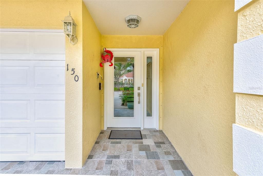 View of front door of townhouse