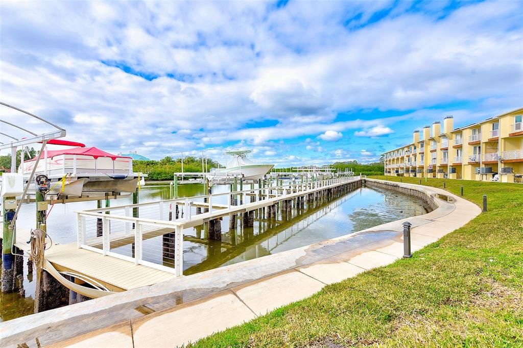 View of boat slips