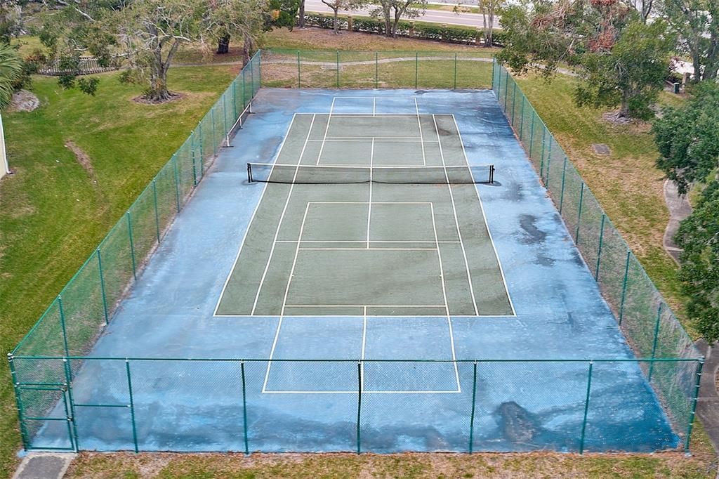 View of tennis court