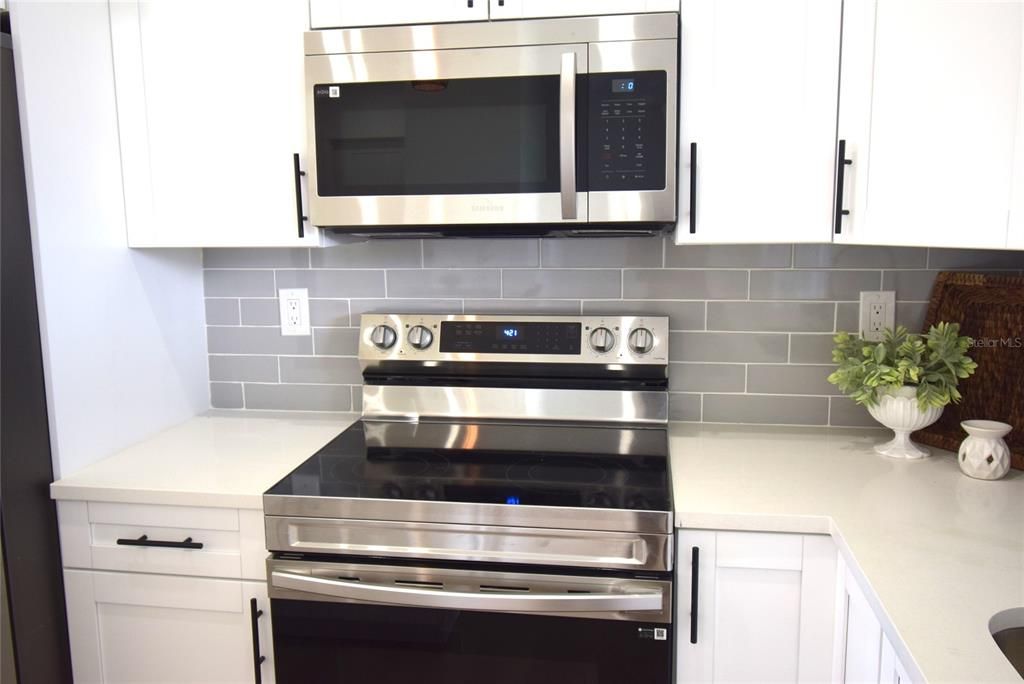 Kitchen, stainless steel appliances.