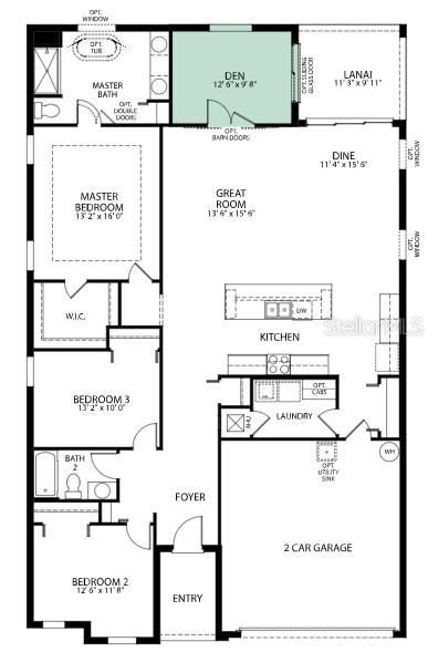 Floor Plan Drexel A with Den