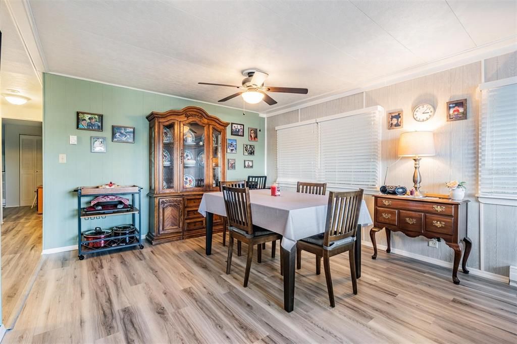 Dining room open to living room