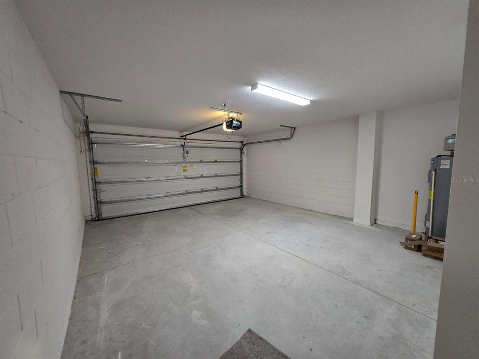 Double electric garage door.