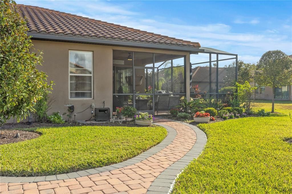 Brick paver walkway to Lanai