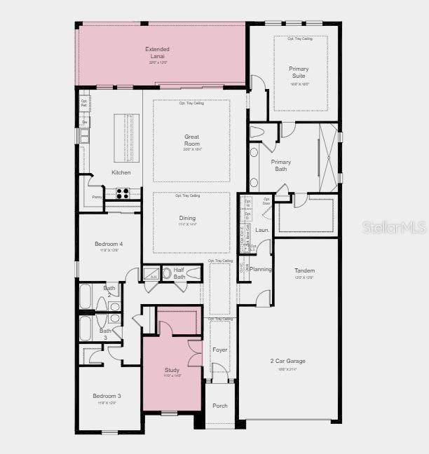 Structural options added include; Study and extended covered lanai.