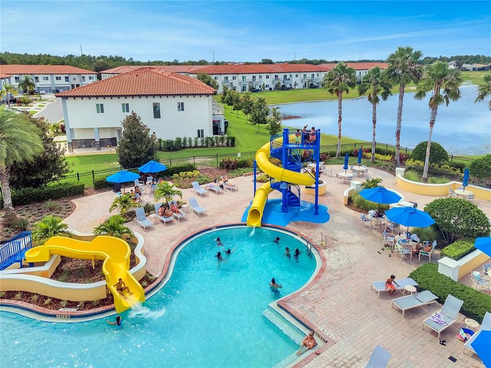 Resort Pool with Slides