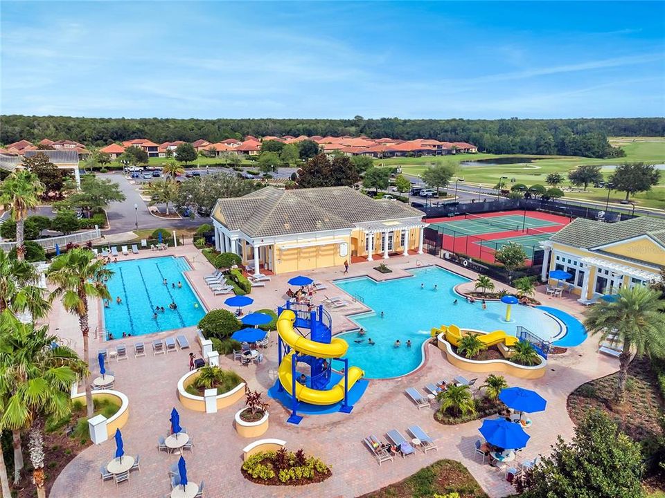 Resort Pool with Slides