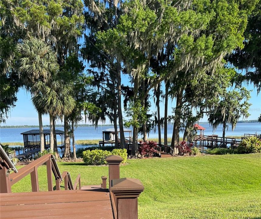 Back yard, steps to dock