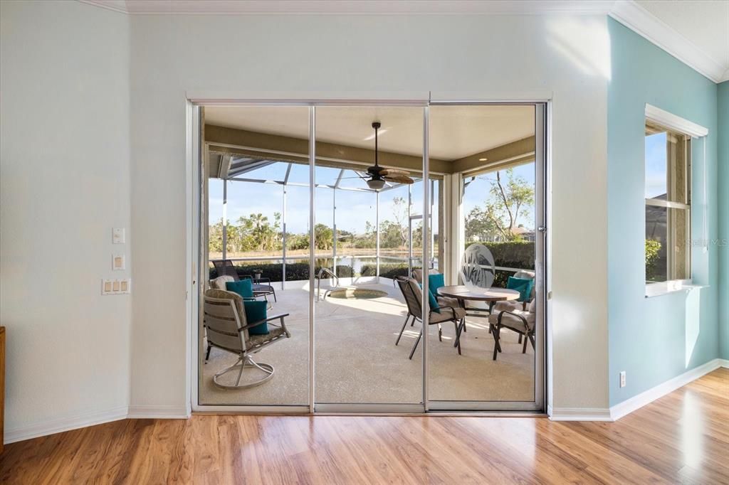 Sliding doors to the covered lanai