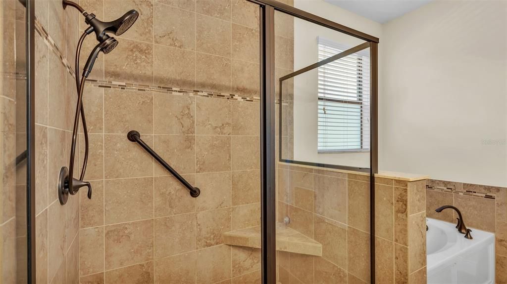 Upgraded Step In Shower with Glass