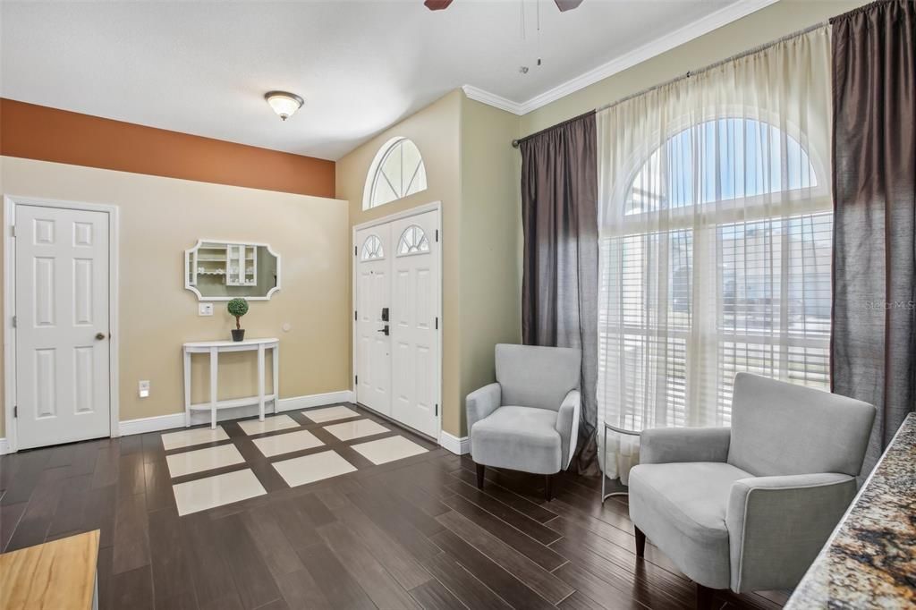 custom tiling in foyer