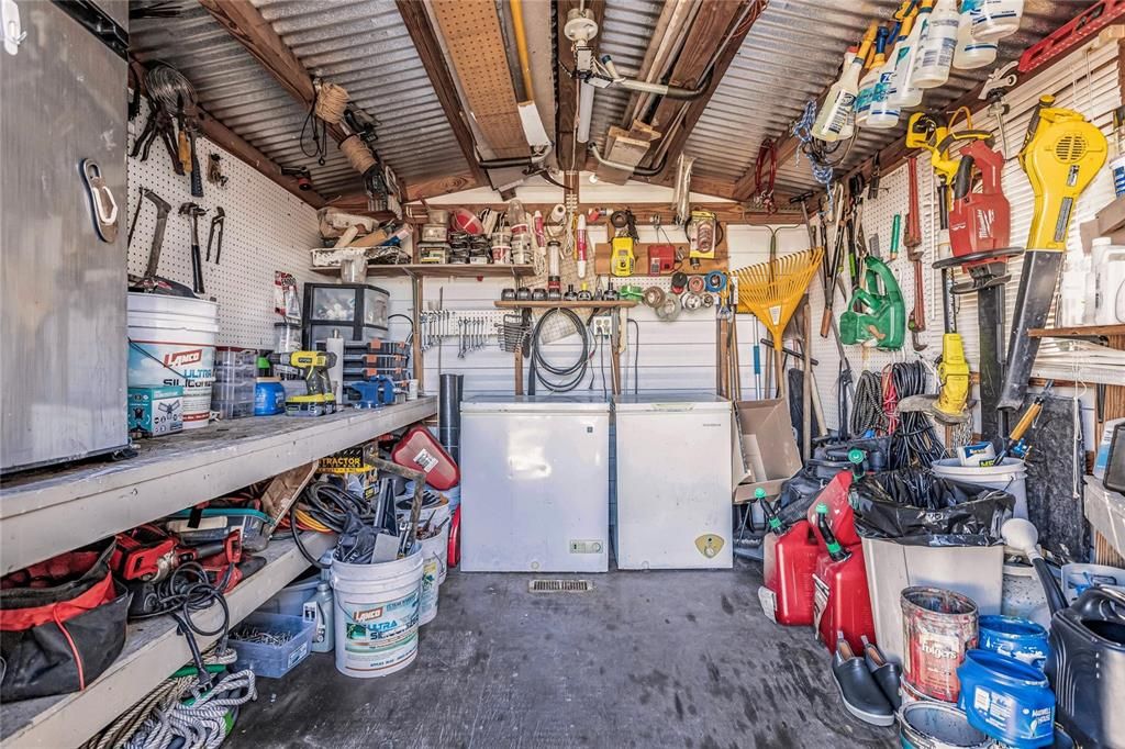 STORAGE SHED WITH FREEZER