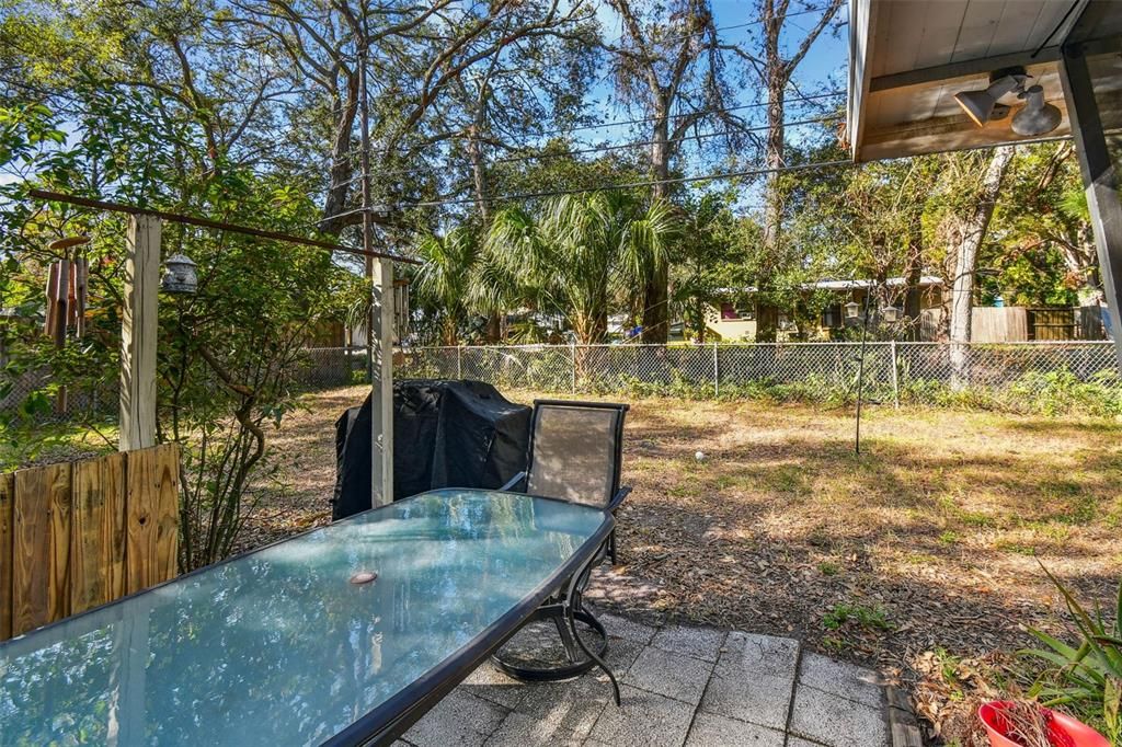 Patio area for grill