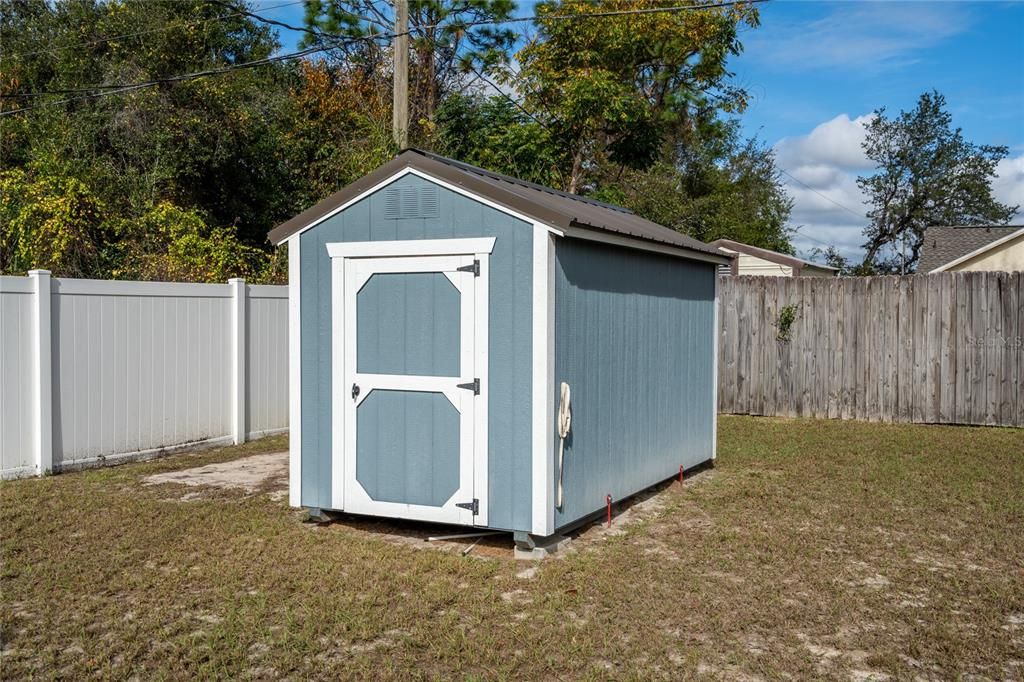 Backyard shed does not convey