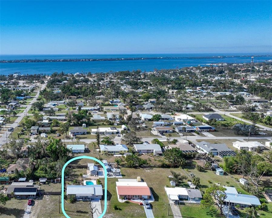 In the distance showing off Intercoastal Waterway and Manasota Key and Gulf of Mexico