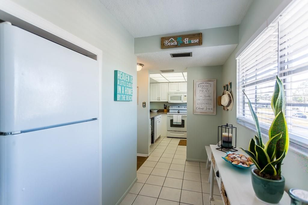 Ceramic tile entry and kitchen