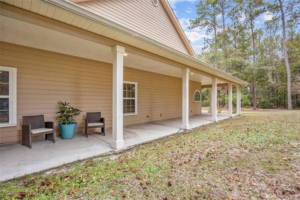 East side of house. 3/4 wrap around porch.