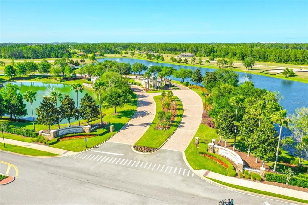 Aerial View of Entrance road into Conservatory