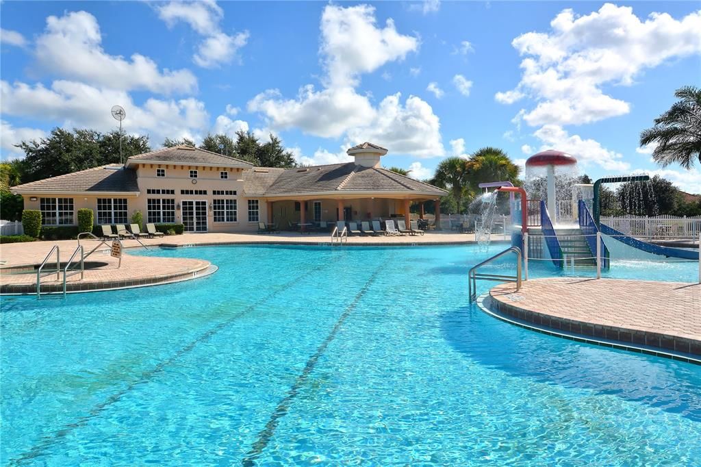 One of the main pools located at the workout facility