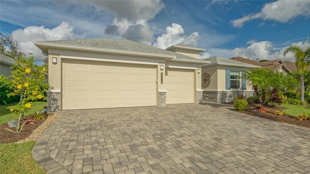 Paver driveway and entry sidewalk