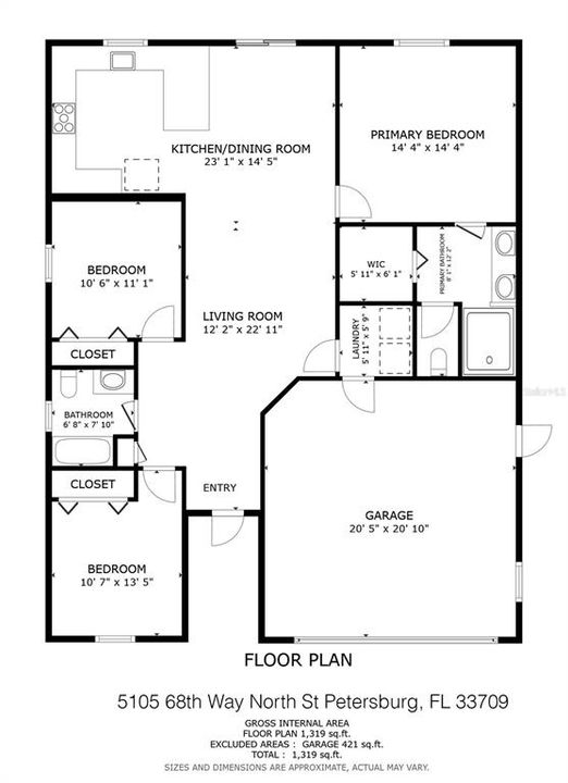 待售: $479,999 (3 贝兹, 2 浴室, 1392 平方英尺)