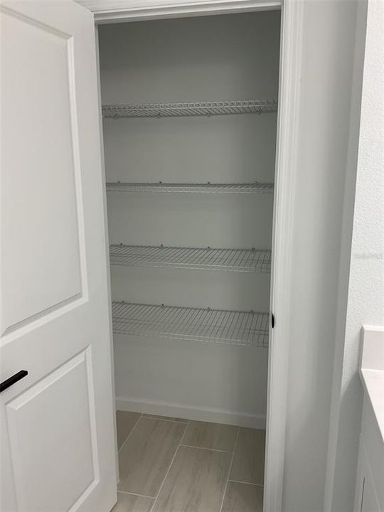 Primary bathroom linen closet