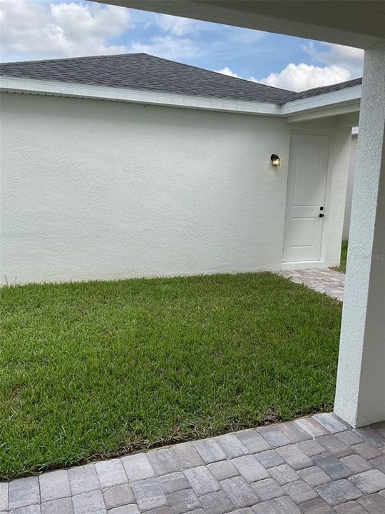 Patio and garage