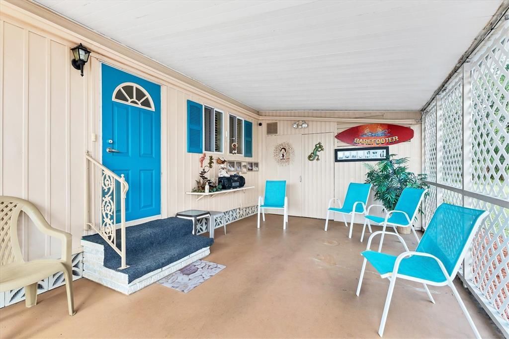 Outdoor living room under the carport