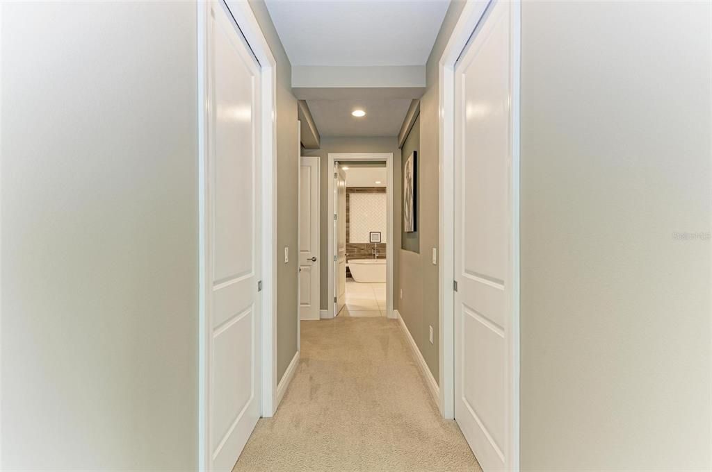 Large, double closets in the primary bedroom.